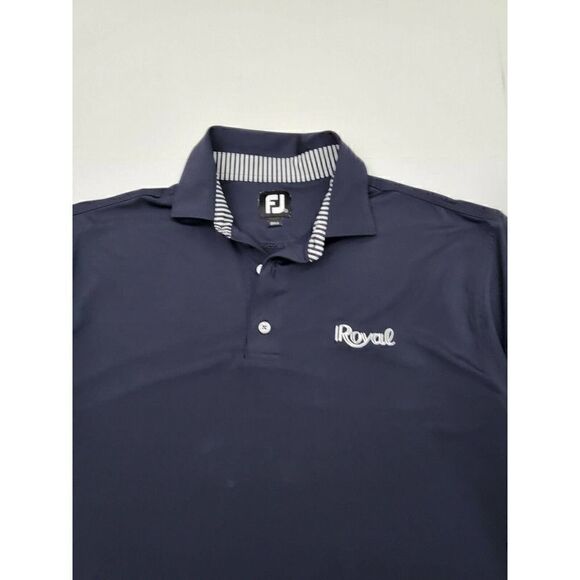 footjoy golf polo navy blue sz large short sleeve polyester - Picture 4 of 8